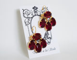 Girandole Earrings - Large Pear Swarovski Dark Pink