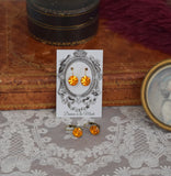 $10 Treats! Orange Swarovski Earrings - Small Round