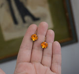 $10 Treats! Orange Swarovski Earrings - Small Round