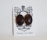 Cameo Earrings - Extra Large Brown Tortiseshell