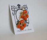 Girandole Earrings - Small Oval Coral