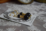 Black and Gold Filigree Earrings