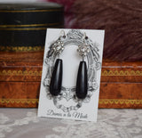 Crystal Cluster and Onyx Earrings