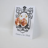 Mirror Back Blush Pink Crystal Earrings