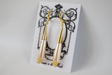 Long Pearl Teardrop Earrings with Golden Cap