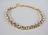 Clear Swarovski Crystal Collet Necklace - Small Round