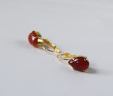 Carnelian Teardrop Earrings - Medium