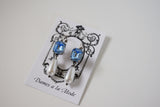 Light Blue Crystal and Pearl Earrings
