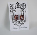 Light Purple Crystal Earrings - Medium Octagon