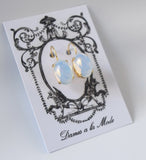 Moonstone Earrings - Medium Oval