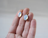 Moonstone Earrings - Medium Oval