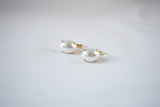 Pearl Earrings - Simple Large Oval