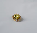 Citrine Yellow Crystal Cluster Brooch