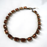 Dark Colorado Topaz Swarovski Collet Necklace - Medium Octagon