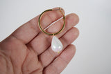 Hoop and Shell Pearl Earrings - Large Hoop