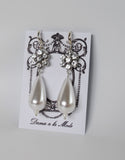 Crystal Cluster and Pearl Dangles - Extra Large