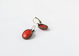 Faux Coral Crown Earrings - Large Oval