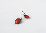 Faux Coral Crown Earrings - Large Oval