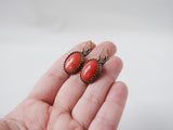Faux Coral Crown Earrings - Large Oval