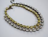 Citrine Yellow Swarovski Crystal Collet Necklace - Small Oval