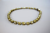 Citrine Yellow Swarovski Crystal Collet Necklace - Small Oval