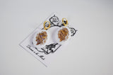 Cameo Earrings - White and Gold Warrior Intaglio - x-Large