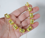 Light Yellow Collet Necklace - Medium Octagon