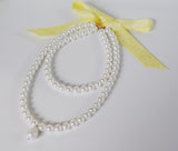 Shell Pearl Necklace - Double Strand with Teardrop