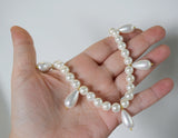 Shell Pearl Necklace with Teardrops