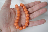 Orange Coral Beaded Necklace - Medium