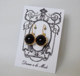 Onyx Crown Earrings - Medium Round