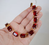 Ruby Red Collet Necklace - Medium Octagon