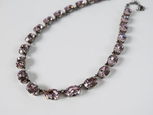 Light Amethyst Purple Swarovski Crystal Necklace - Medium Oval