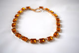 Orange Topaz Collet Necklace - Medium Octagon