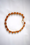 Orange Topaz Collet Necklace - Medium Octagon