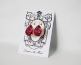 Fuchsia Pink Earrings - Large Teardrop