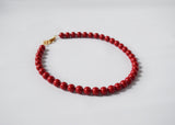 Red Coral Beaded Necklace - Medium