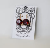 Garnet Red Crystal Earrings - Medium Round