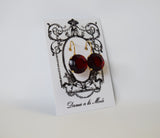 Garnet Red Crystal Earrings - Medium Round