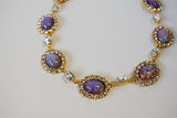 Large Fire Opal Halo Necklace