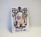 Pink Opal and Pearl Earrings