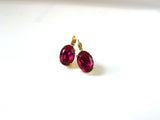 Medium Magenta Pink Paste Glass Earrings