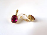 Medium Magenta Pink Paste Glass Earrings