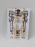 Long Pearl Dangle Earrings - 1820s Earrings