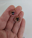 Garnet Crystal Cluster Earrings