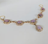 Large Opal Halo Necklace with Teardrop - 18th Century Style