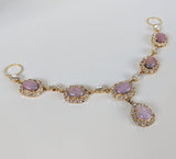 Large Opal Halo Necklace with Teardrop - 18th Century Style