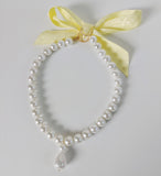 Shell Pearl Necklace - Medium Single Strand with Teardrop