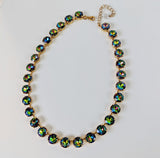 Rainbow Crystal Riviere Necklace - Small Round