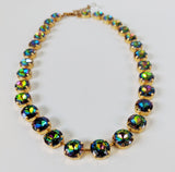Rainbow Crystal Riviere Necklace - Small Round